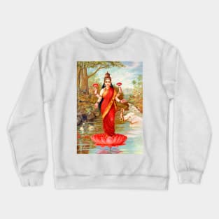 Lakshmi, Hindu Goddess of Wealth, Fortune & Prosperity Crewneck Sweatshirt